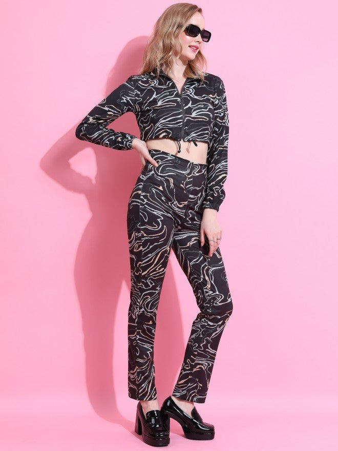 Tokyo Talkies Women Black Top With Trouser Co-Ords - Black - Image 6