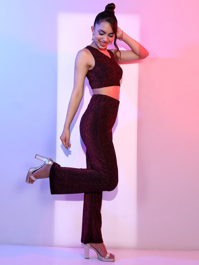 Tokyo Talkies Women Pink Top With Trouser - Pink - Image 4