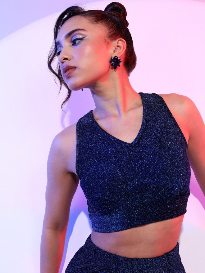 Tokyo Talkies Women Blue Top With Trouser - Blue - Image 8