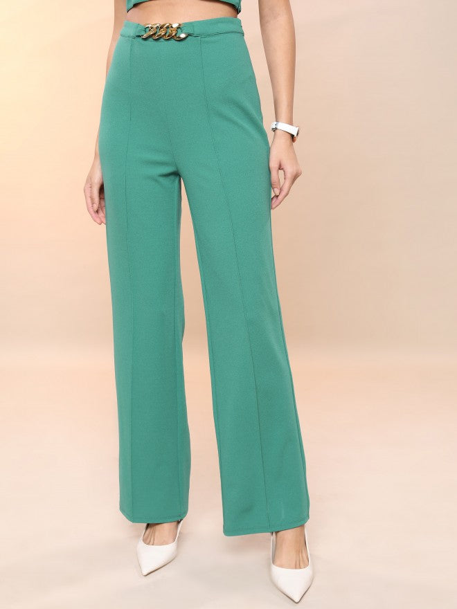 Tokyo Talkies Women Green Blazer With Trouser - Green - Image 6