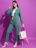 Tokyo Talkies Women Green Blazer With Trouser - Green - Image 1