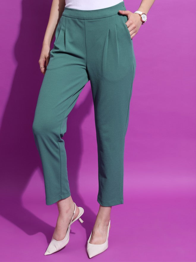 Tokyo Talkies Women Green Blazer With Trouser - Green - Image 7
