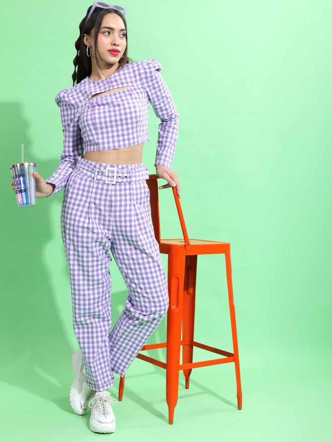 Tokyo Talkies Women Purple Top With Trouser - Purple - Image 4