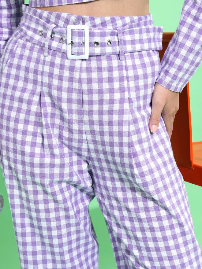 Tokyo Talkies Women Purple Top With Trouser - Purple - Image 7