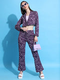 Tokyo Talkies Women Purple/Lavender Blazer With Trouser Co-Ords - Purple - Image 1
