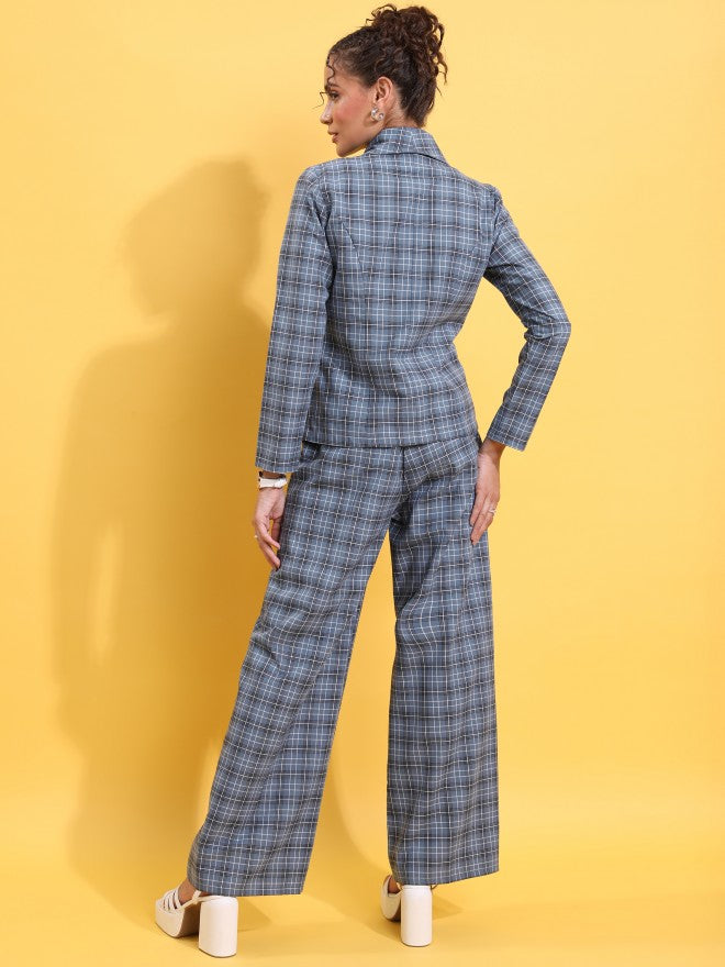 Tokyo Talkies Women Grey Blazer With Trouser - Grey - Image 3