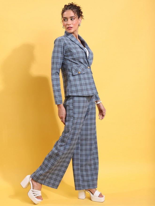 Tokyo Talkies Women Grey Blazer With Trouser - Grey - Image 4
