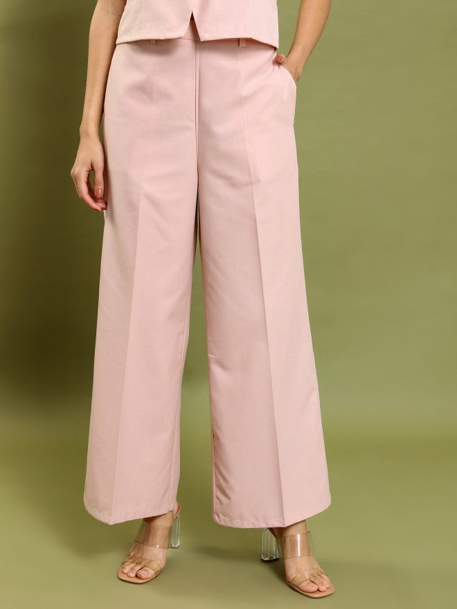 Tokyo Talkies Women Peach Blazer With Trouser - Peach - Image 7