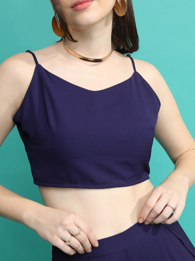 Tokyo Talkies Women Navy Blue Top With Trouser - Navy Blue - Image 5