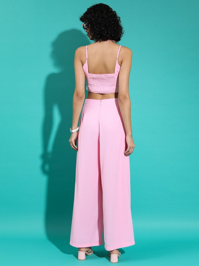 Tokyo Talkies Women Pink Top With Trouser - Pink - Image 3