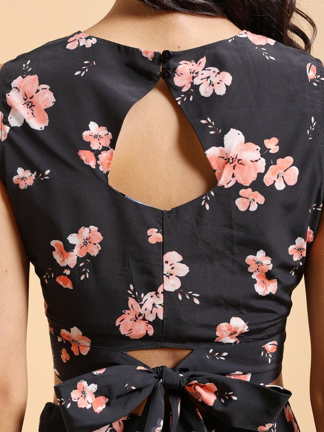 Tokyo Talkies Women Black/Pink Top With Skirt Co-Ords - Black - Image 5