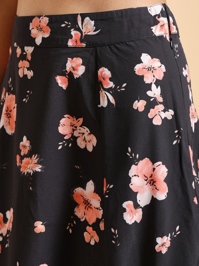 Tokyo Talkies Women Black/Pink Top With Skirt Co-Ords - Black - Image 7