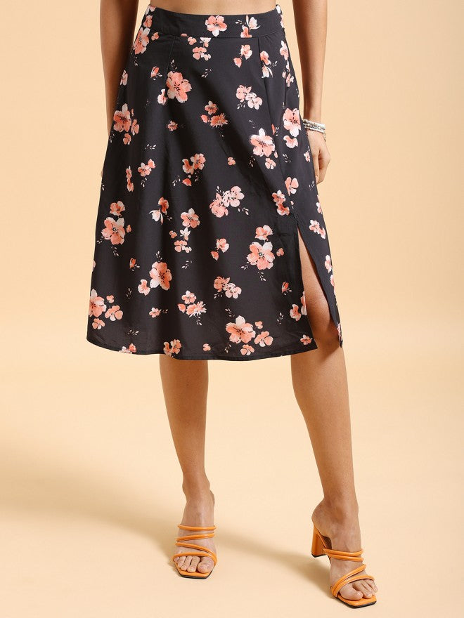 Tokyo Talkies Women Black/Pink Top With Skirt Co-Ords - Black - Image 8
