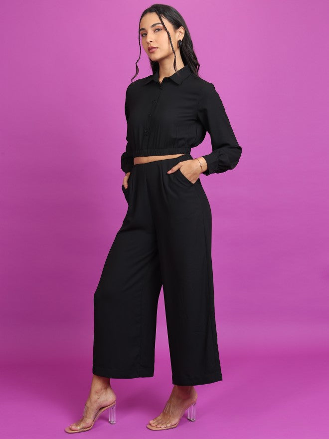 Tokyo Talkies Women Black Shirt With Trouser - Black - Image 2