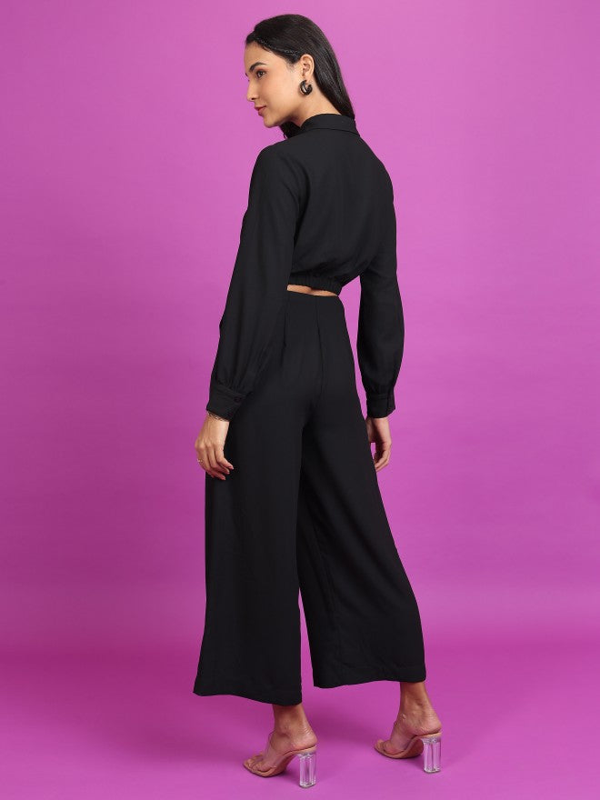Tokyo Talkies Women Black Shirt With Trouser - Black - Image 3
