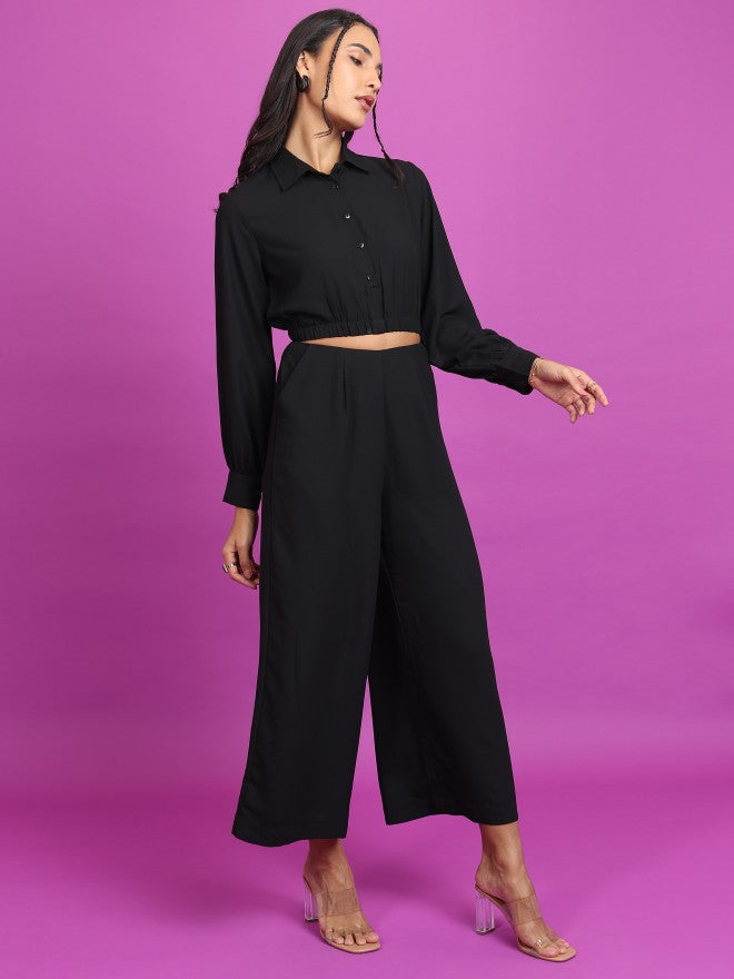 Tokyo Talkies Women Black Shirt With Trouser - Black - Image 4