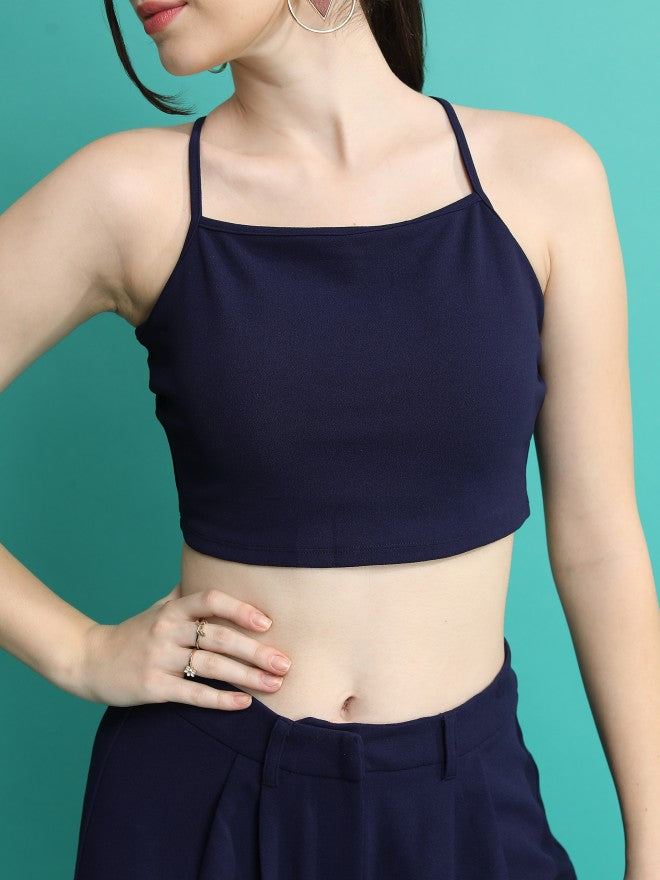 Tokyo Talkies Women Navy Blue Top With Trouser - Navy Blue - Image 5