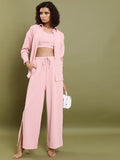 Tokyo Talkies Women Pink Shirt With Trouser - Pink - Image 1