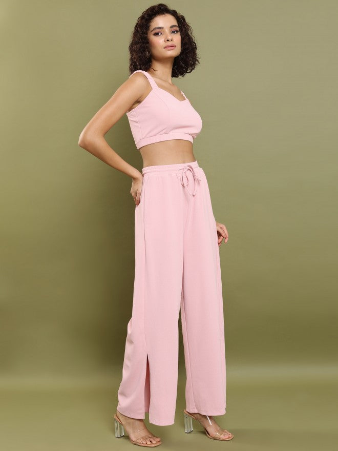 Tokyo Talkies Women Pink Shirt With Trouser - Pink - Image 4