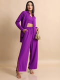 Tokyo Talkies Women Purple Shirt With Trouser - Purple - Image 1