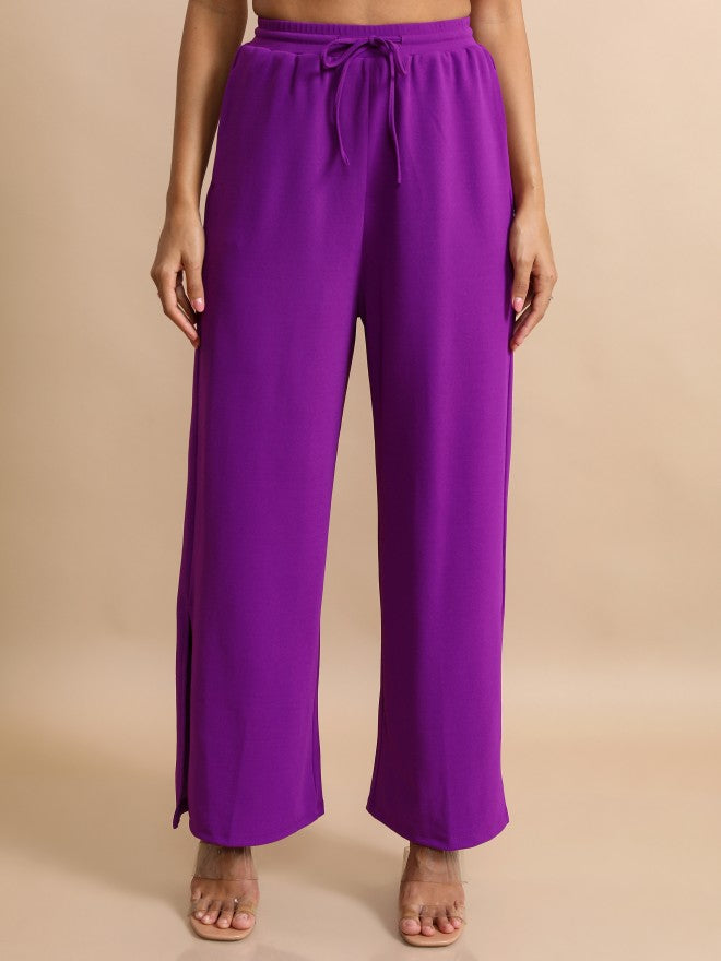 Tokyo Talkies Women Purple Shirt With Trouser - Purple - Image 7