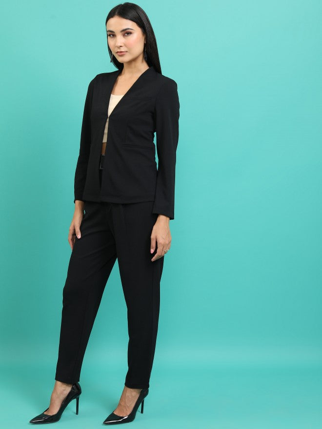 Tokyo Talkies Women Black Blazer With Trouser - Black - Image 2