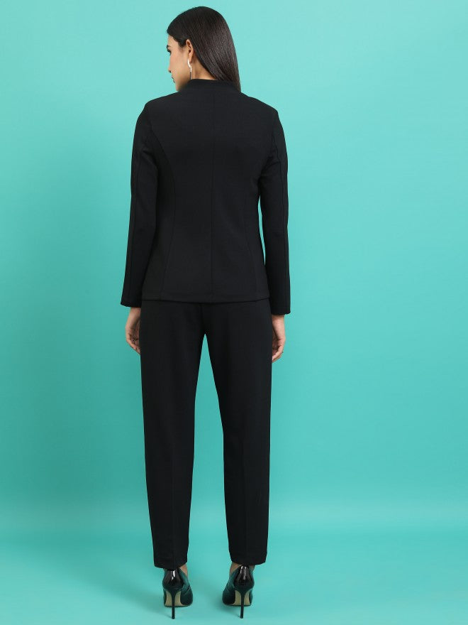 Tokyo Talkies Women Black Blazer With Trouser - Black - Image 3