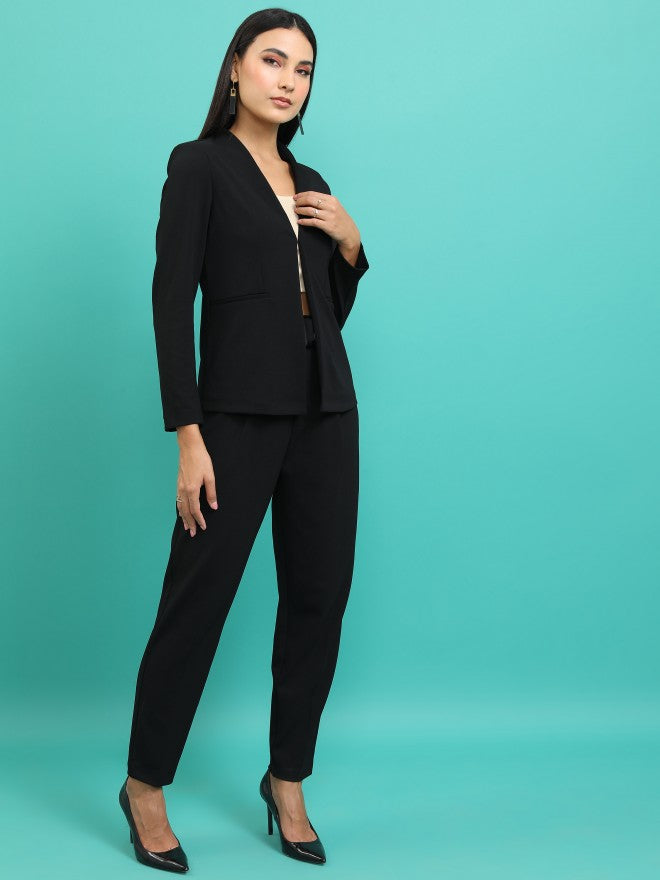 Tokyo Talkies Women Black Blazer With Trouser - Black - Image 4