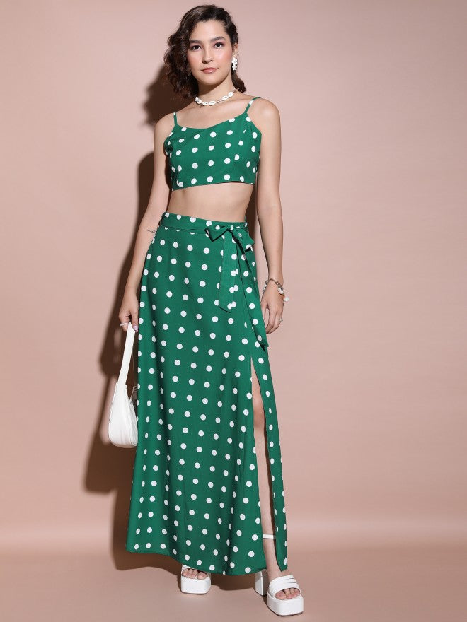 Tokyo Talkies Women Green Top With Trouser - Green - Image 1
