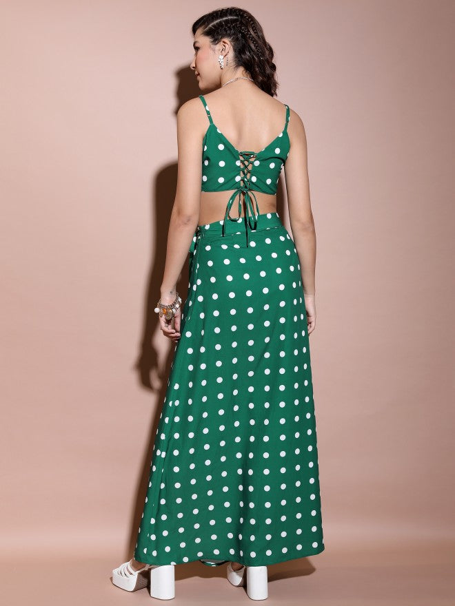 Tokyo Talkies Women Green Top With Trouser - Green - Image 3