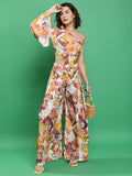 Tokyo Talkies Women Orange/Beige/Multi Top With Trouser Co-Ords - Orange - Image 1