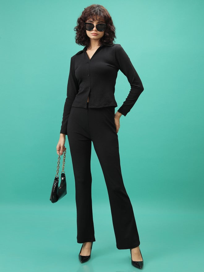 Tokyo Talkies Women Black Shirt With Trouser - Black - Image 1