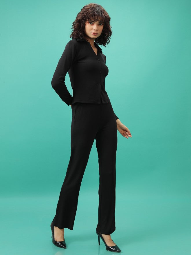 Tokyo Talkies Women Black Shirt With Trouser - Black - Image 4