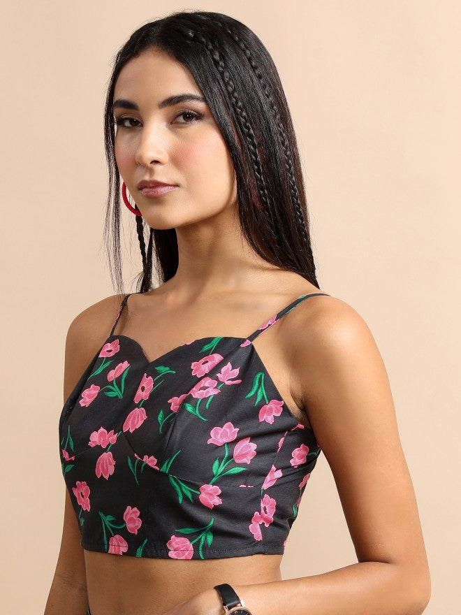 Tokyo Talkies Women Black Top With Shirt Co-Ords - Black - Image 4