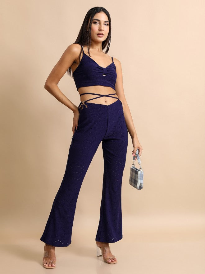 Tokyo Talkies Women Navy Blue Top With Trouser - Navy Blue - Image 1
