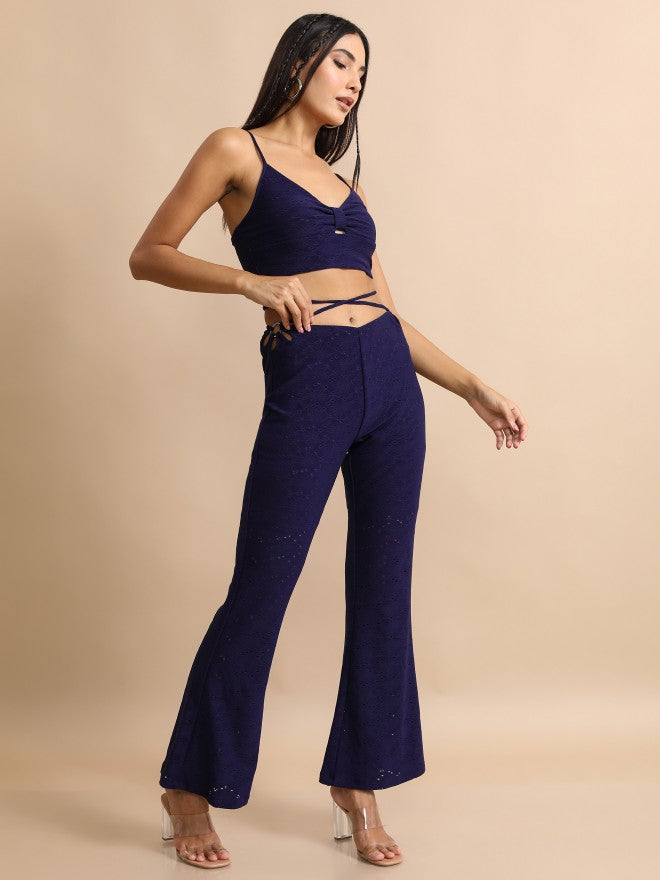 Tokyo Talkies Women Navy Blue Top With Trouser - Navy Blue - Image 4