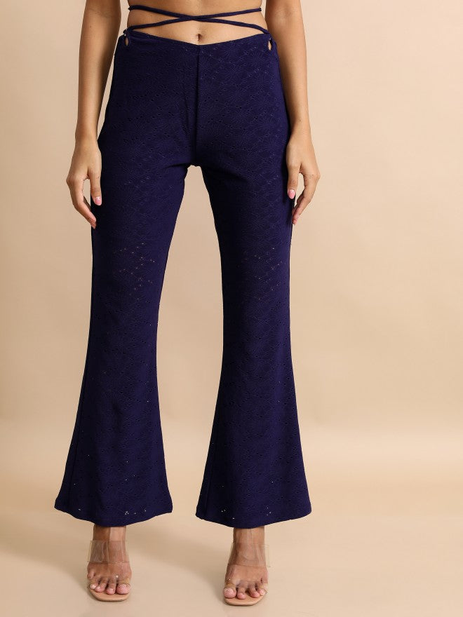 Tokyo Talkies Women Navy Blue Top With Trouser - Navy Blue - Image 7