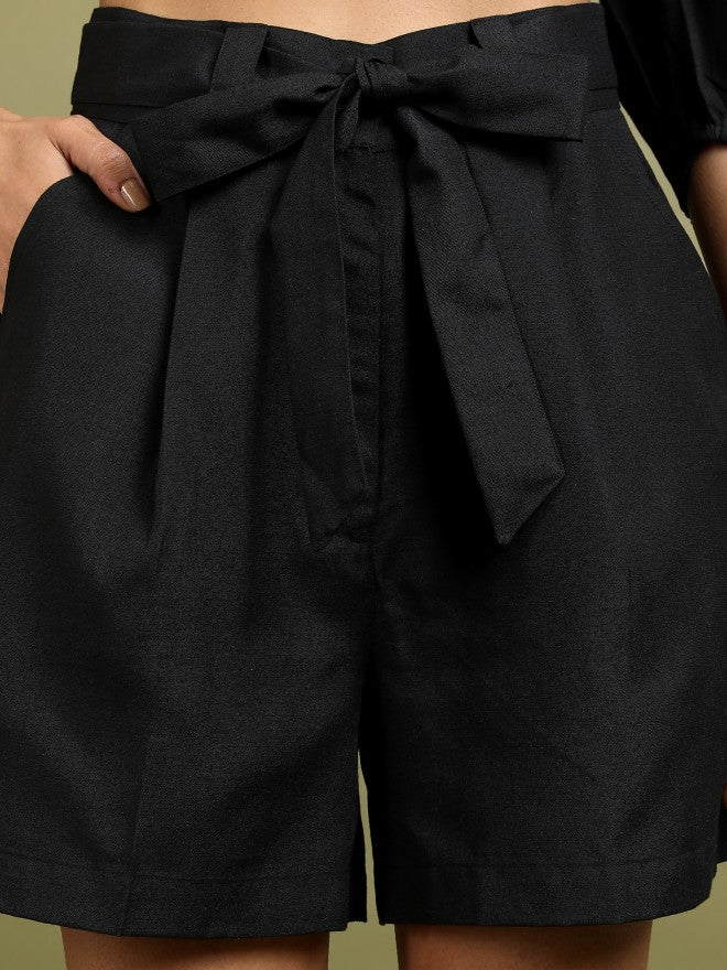Tokyo Talkies Women Black Top With Short - Black - Image 7