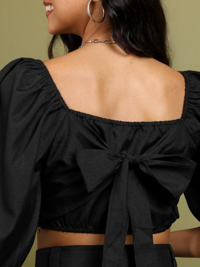 Tokyo Talkies Women Black Top With Short - Black - Image 9