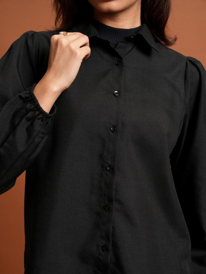 Tokyo Talkies Women Black Shirt With Short - Black - Image 5