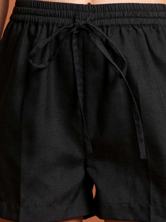 Tokyo Talkies Women Black Shirt With Short - Black - Image 7