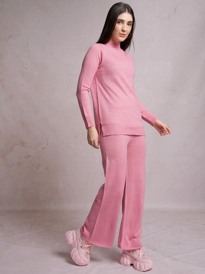 Tokyo Talkies Women Pink Sweater With Trouser - Pink - Image 4