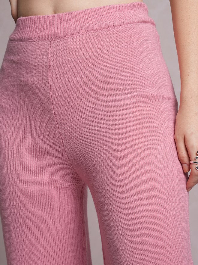 Tokyo Talkies Women Pink Sweater With Trouser - Pink - Image 6