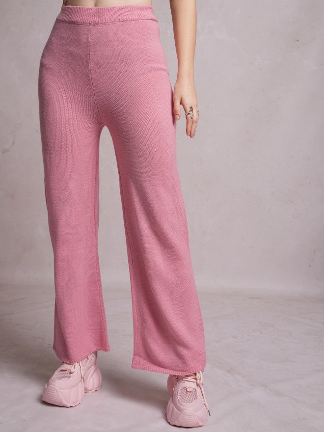 Tokyo Talkies Women Pink Sweater With Trouser - Pink - Image 7