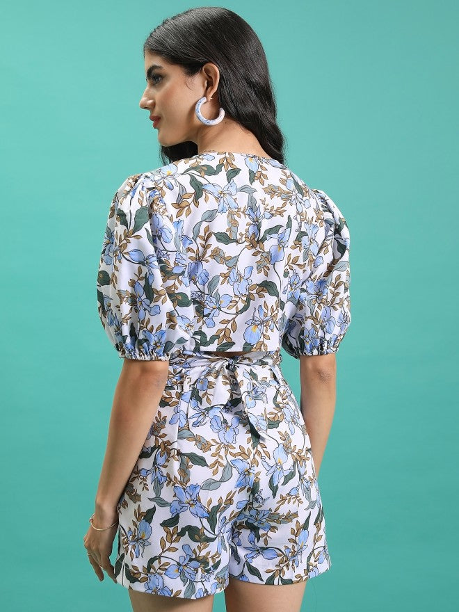 Tokyo Talkies Women White Top With Short - White - Image 3