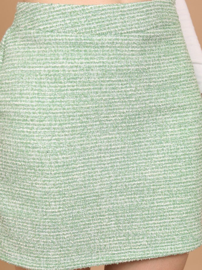 Tokyo Talkies Women Green Blazer With Skirt - Green - Image 7