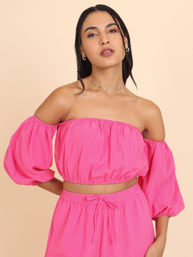 Tokyo Talkies Women Pink Top With Trouser - Pink - Image 2