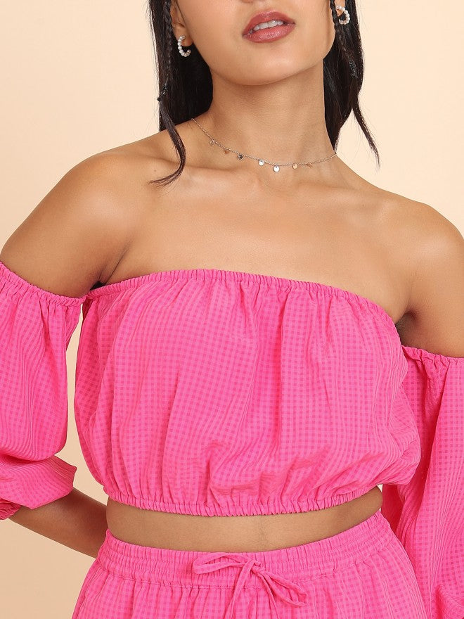 Tokyo Talkies Women Pink Top With Trouser - Pink - Image 5