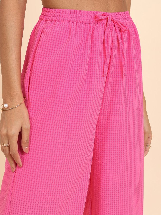 Tokyo Talkies Women Pink Top With Trouser - Pink - Image 7