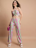 Tokyo Talkies Women Pink Top With Trouser - Pink - Image 1